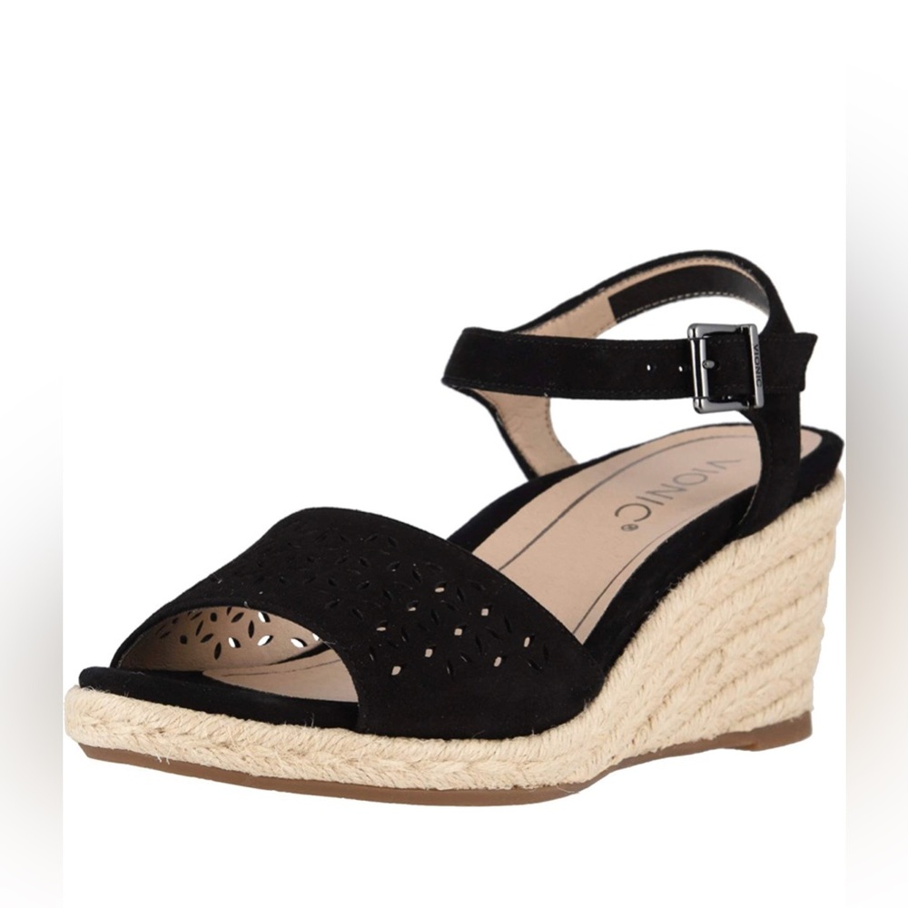Vionic Tulum Ariel Black Espadrille Sandal Size 7